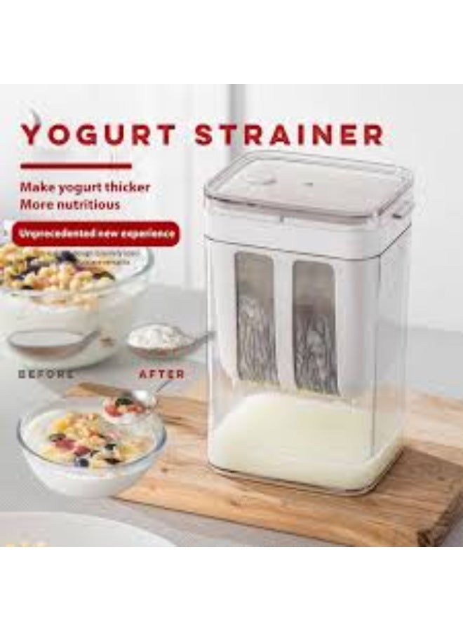 صانعة الزبادي اليوناني واللبن الرائب - مصفاة شبكية دقيقة سعة 1100 مل مع غطاء | فلتر زبادي متعدد الوظائف | صانعة اللبن الرائب للمنزل | فاصل مصل اللبن | مثالية لصنع الزبادي واللبن الرائب والجبن وغيرها في المنزل - Image 1